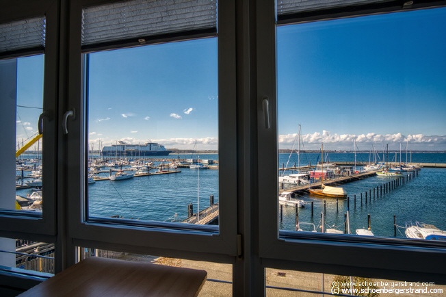 Meerblick aus der Ferienwohnung auf die Förde