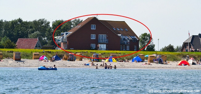Blick von der Ostsee auf das Haus