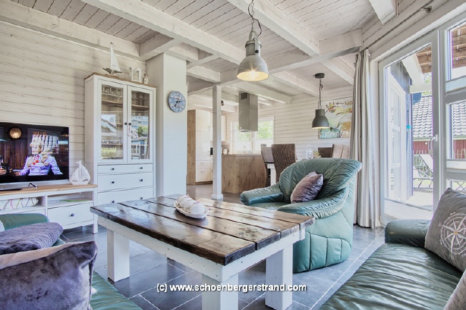 Wohnzimmer Ferienhaus Deichkrone