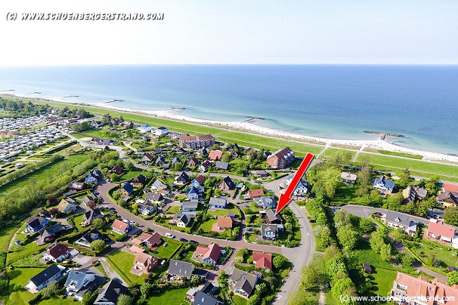 Lage des Ferienhauses am Strand
