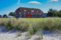 Blick vom Strand auf das Haus Panorama in der Promenade 40