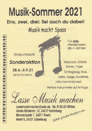 Musikschule Schönberg Musiksommer 2021