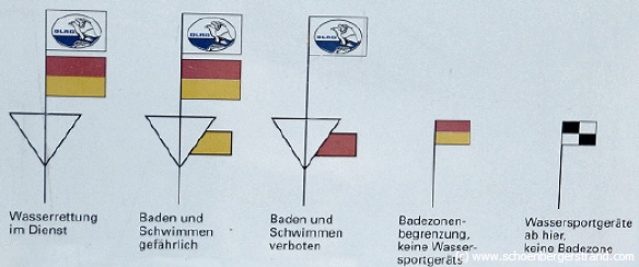 DLRG Flaggen Hinweise und Baderegeln in der Ostsee