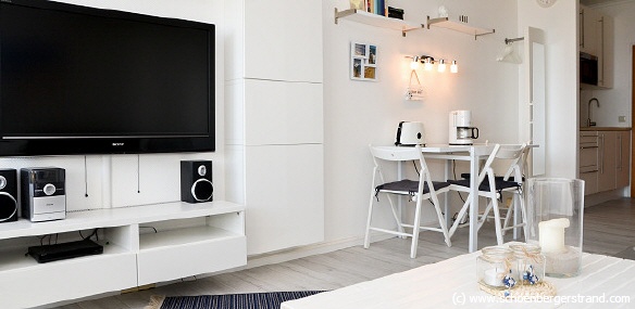 Ferienwohnung Schneemöwe Wohnzimmer