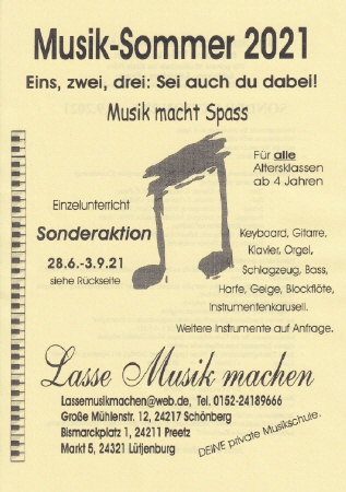 Musikschule Schönberg Musiksommer 2021